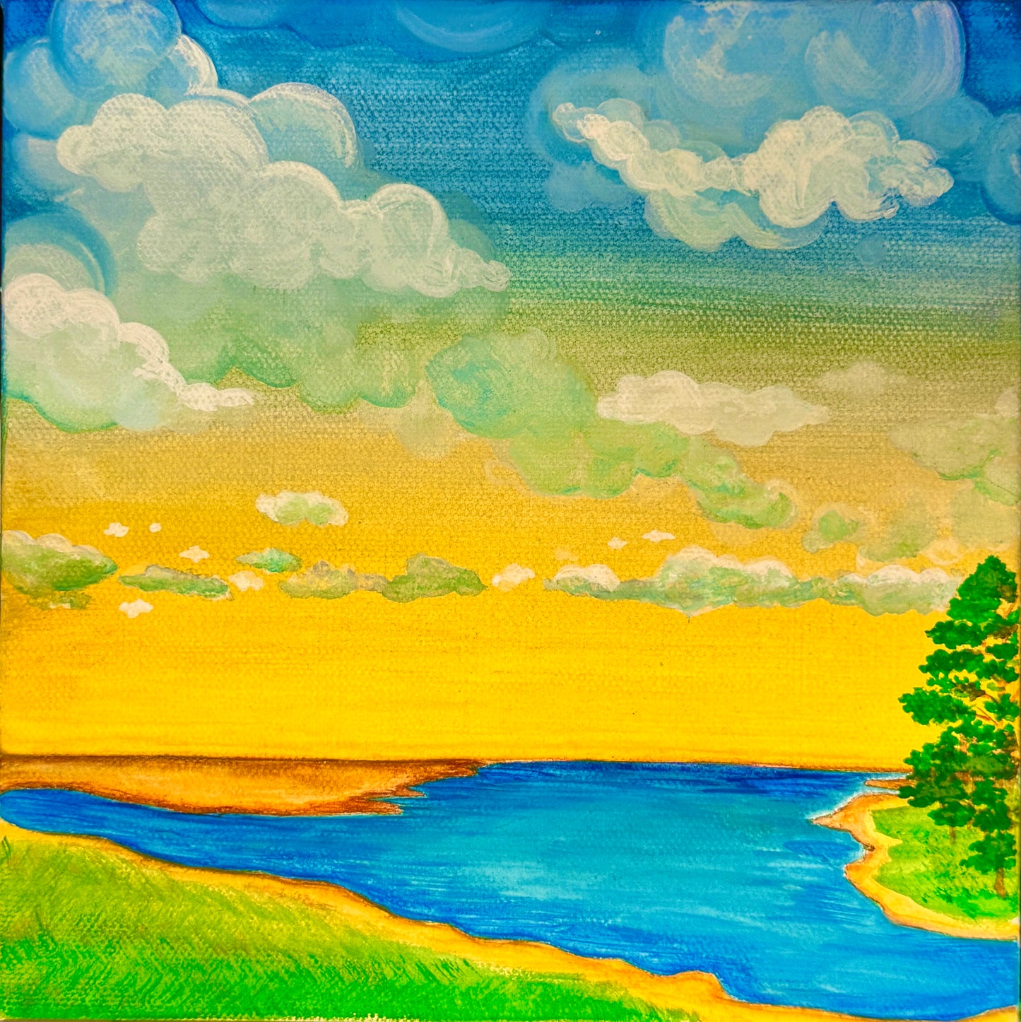 Honey sky 8”x8”